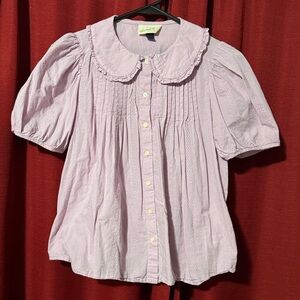 Lavender Puff Sleeve Blouse